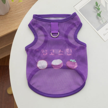 Summer mesh pet ball clothing Pug Fa Dou cat dog clothes Teddy bear T-shirt jersey vest thin