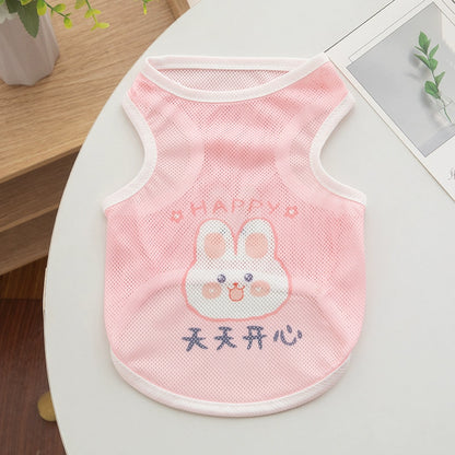 Summer mesh pet ball clothing Pug Fa Dou cat dog clothes Teddy bear T-shirt jersey vest thin